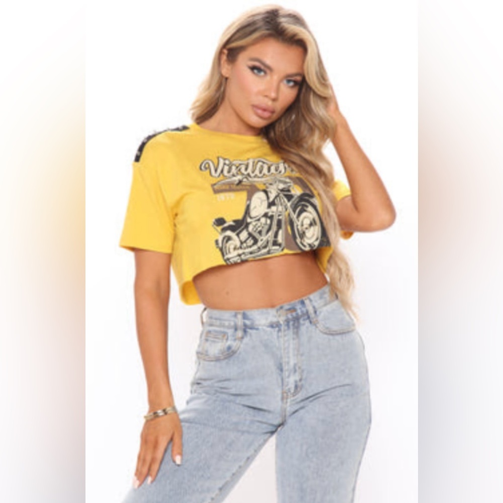 Fashion Nova Crop Top - Mustard